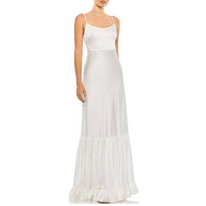 Ieena for Mac Duggal Womens Tiered Ruffled Evening Dress SZ 2